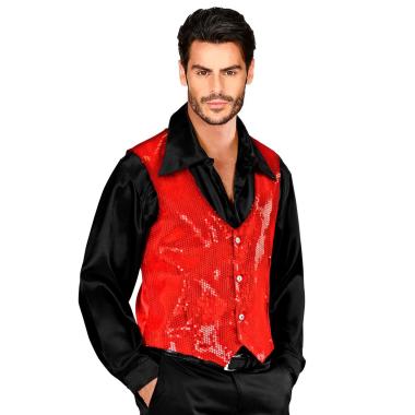 Costume Gilet Rosso con Paillettes |Widmann