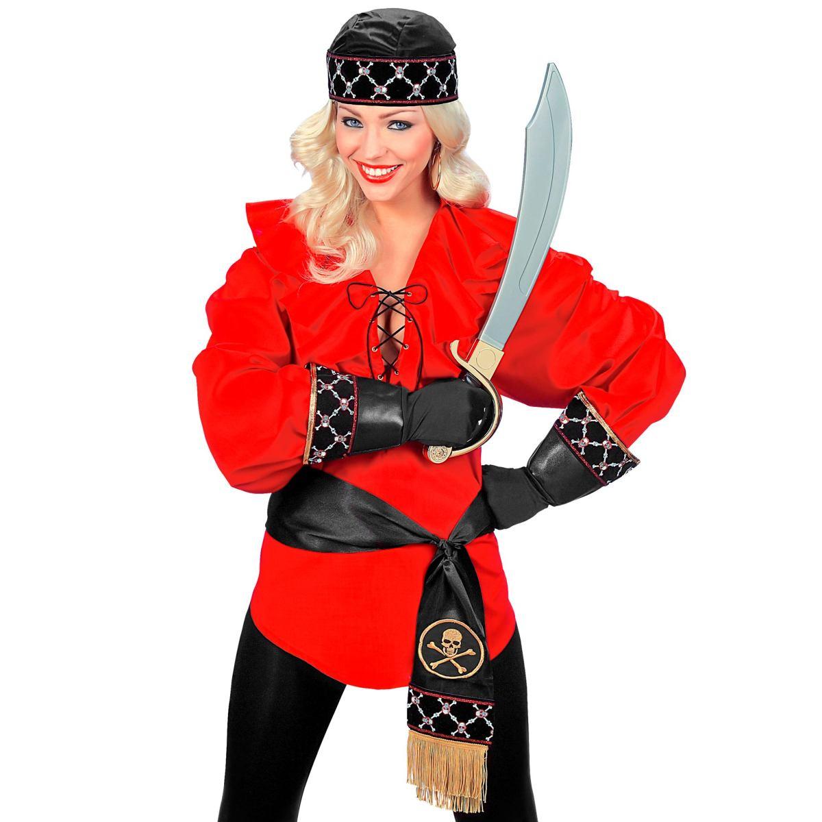 Cintura Pirata Raso Nera con Decori |Widmann