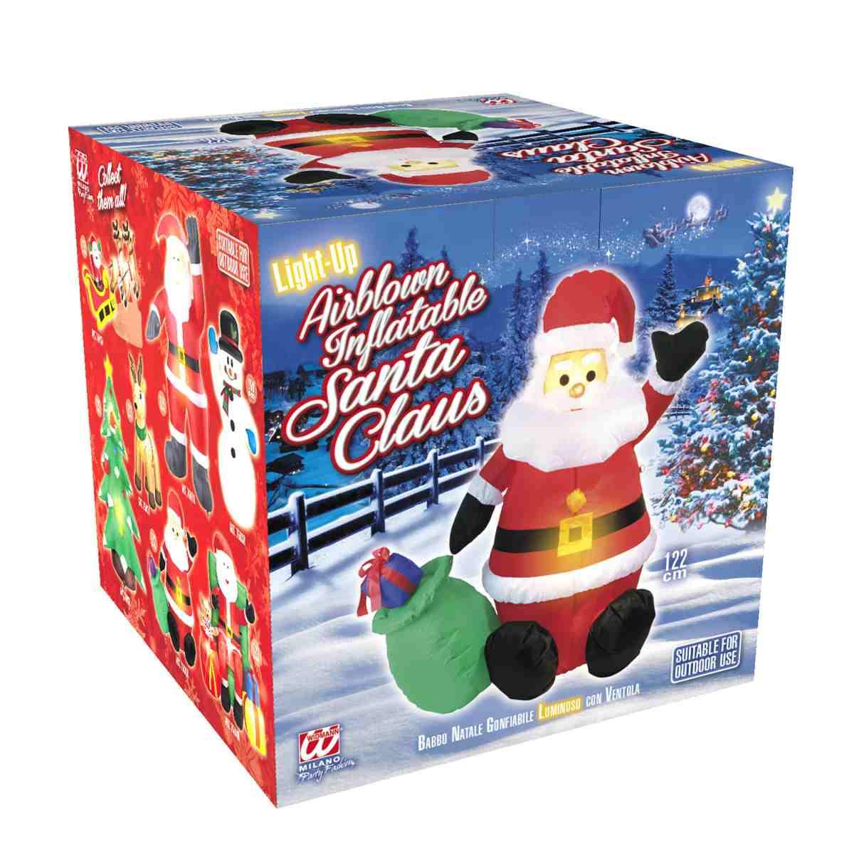Decorazione Babbo Natale Gonfiabile con Sacco cm.122 |Widmann
