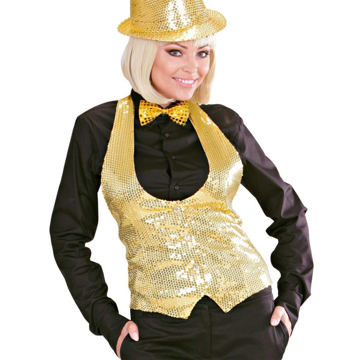 Costume Gilet Oro con Paillettes |Widmann