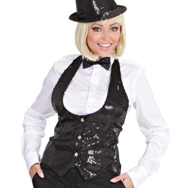 Costume Gilet Nero con Paillettes |Widmann