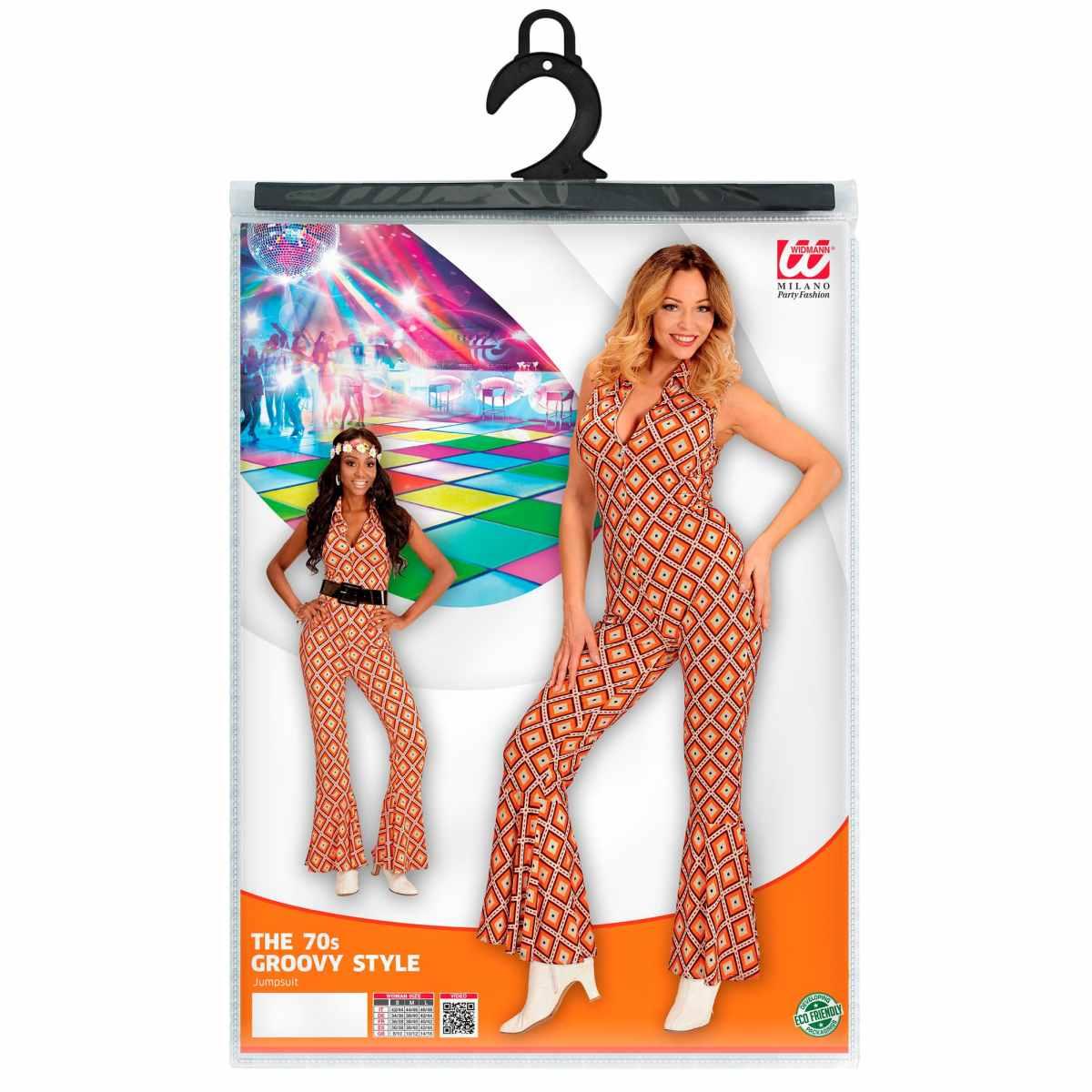 Costume Tuta Disco Anni '70 Rombi |Widmann