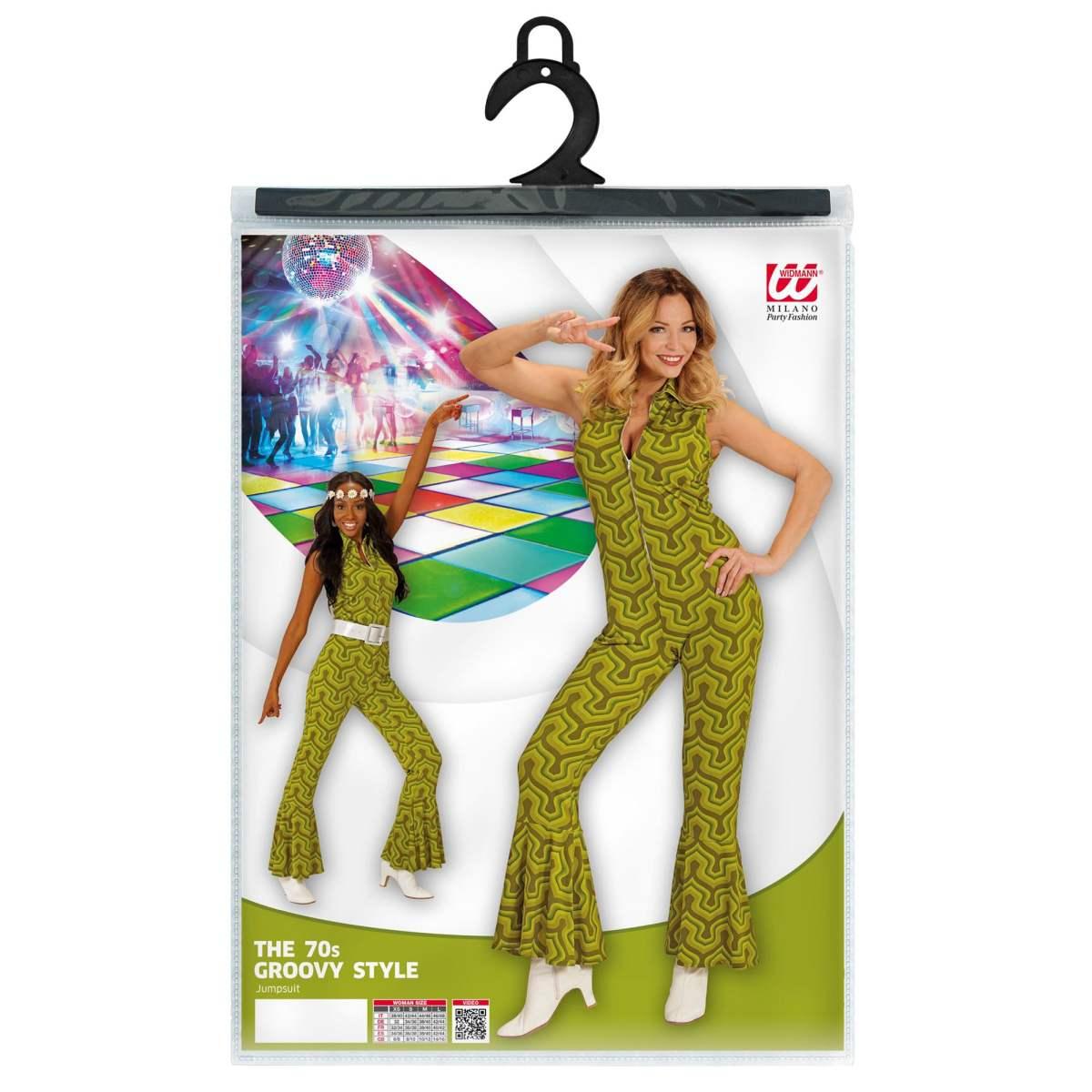 Costume Tuta Disco Anni '70 Verde |Widmann