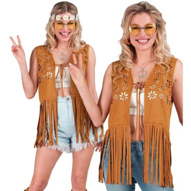 Costume Gilet Marrone Traforato con Frange |Widmann