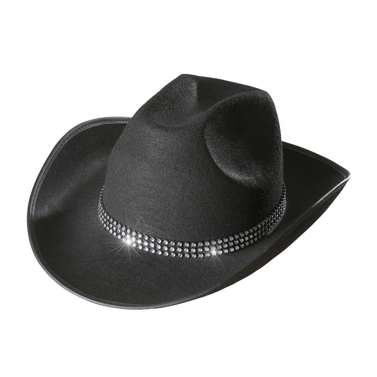 Cappello Cowboy Nero con Strass |Widmann