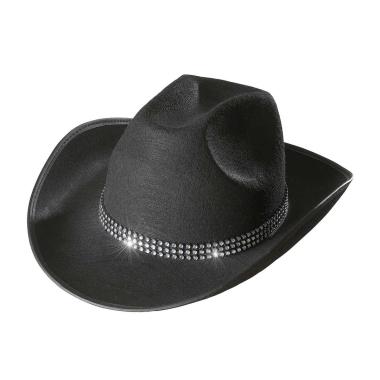 Cappello Cowboy Nero con Strass |Widmann