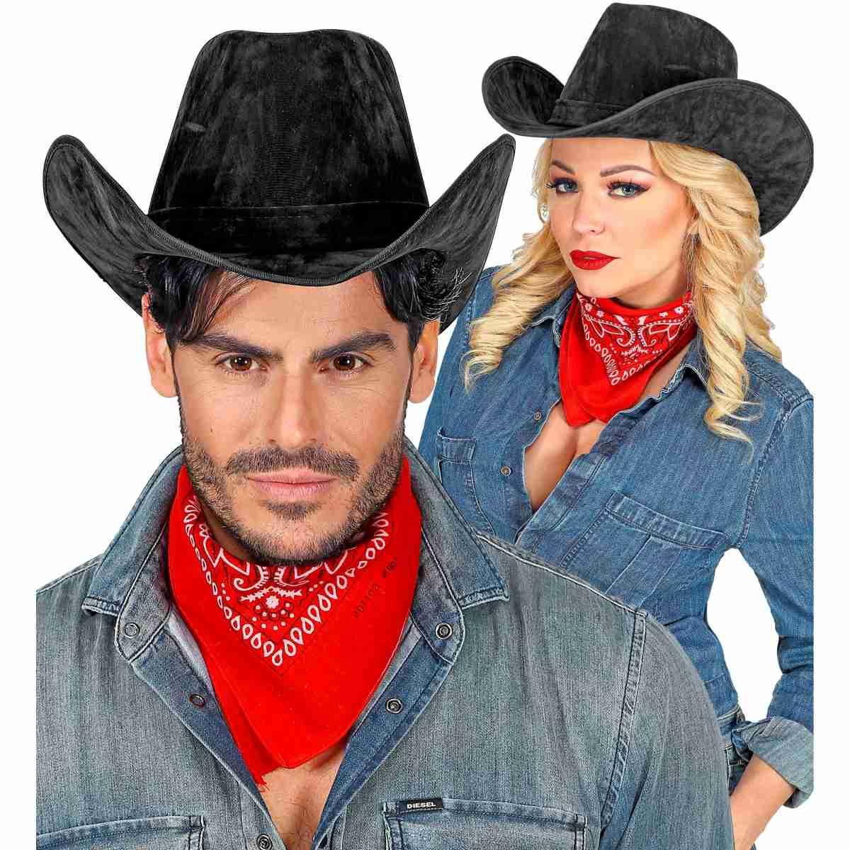 Cappello Cowboy Nero Scamosciato |Widmann