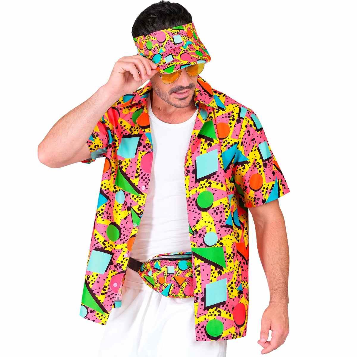 Moda Funky Visiera con Marsupio Multicolor Anni '80 |Widmann