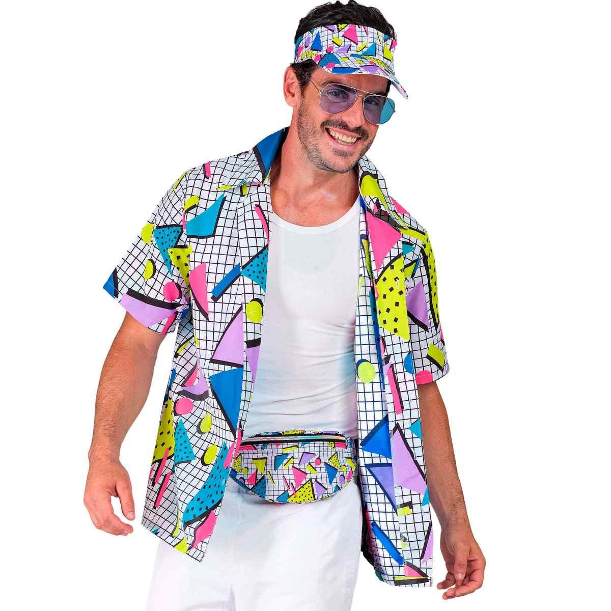 Moda Funky Visiera con Marsupio Multicolor Anni '80 |Widmann