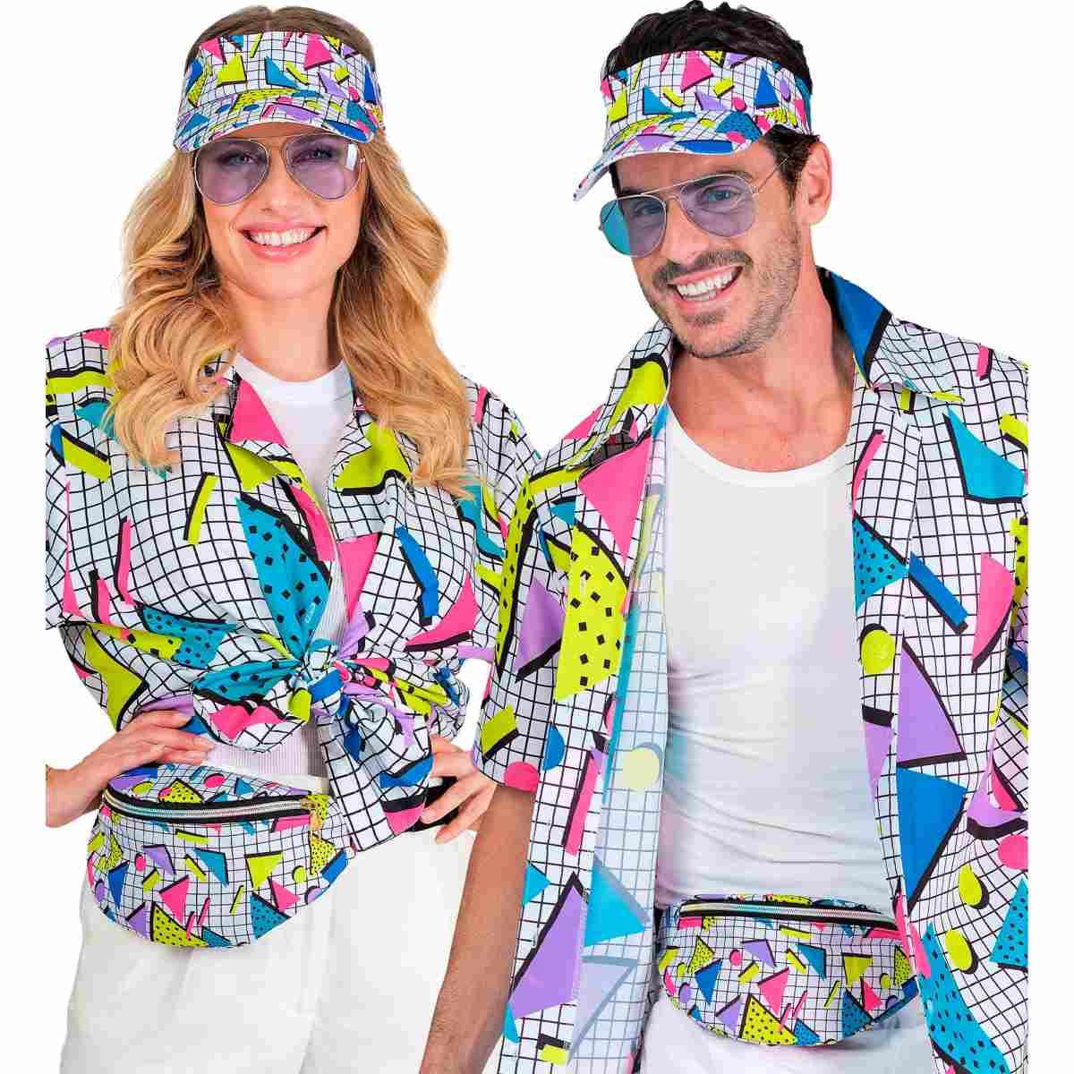 Moda Funky Visiera con Marsupio Multicolor Anni '80 |Widmann