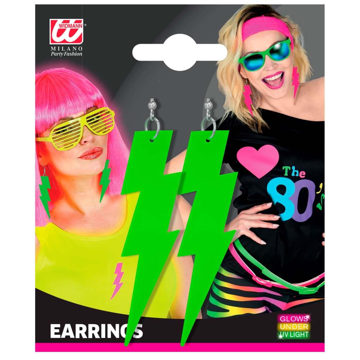 Orecchini Fulmine Verdi Fluorescenti |Widmann