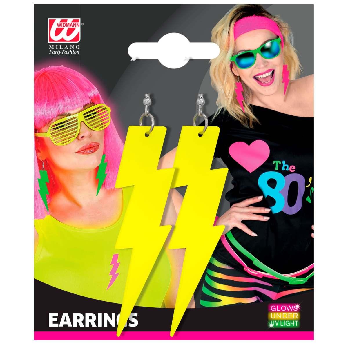 Orecchini Fulmine Giallo Fluorescenti |Widmann
