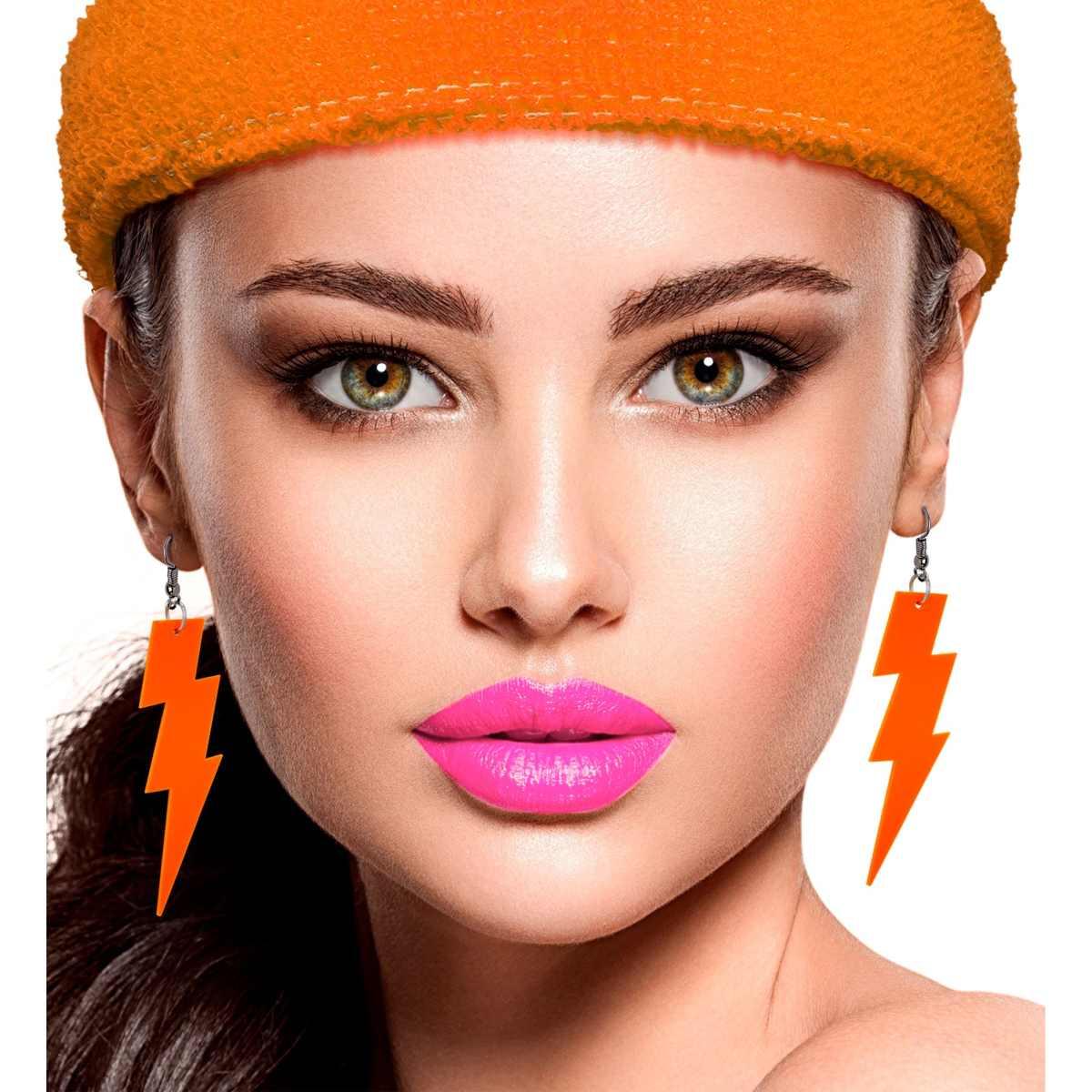 Orecchini Fulmine Arancione Fluorescenti |Widmann