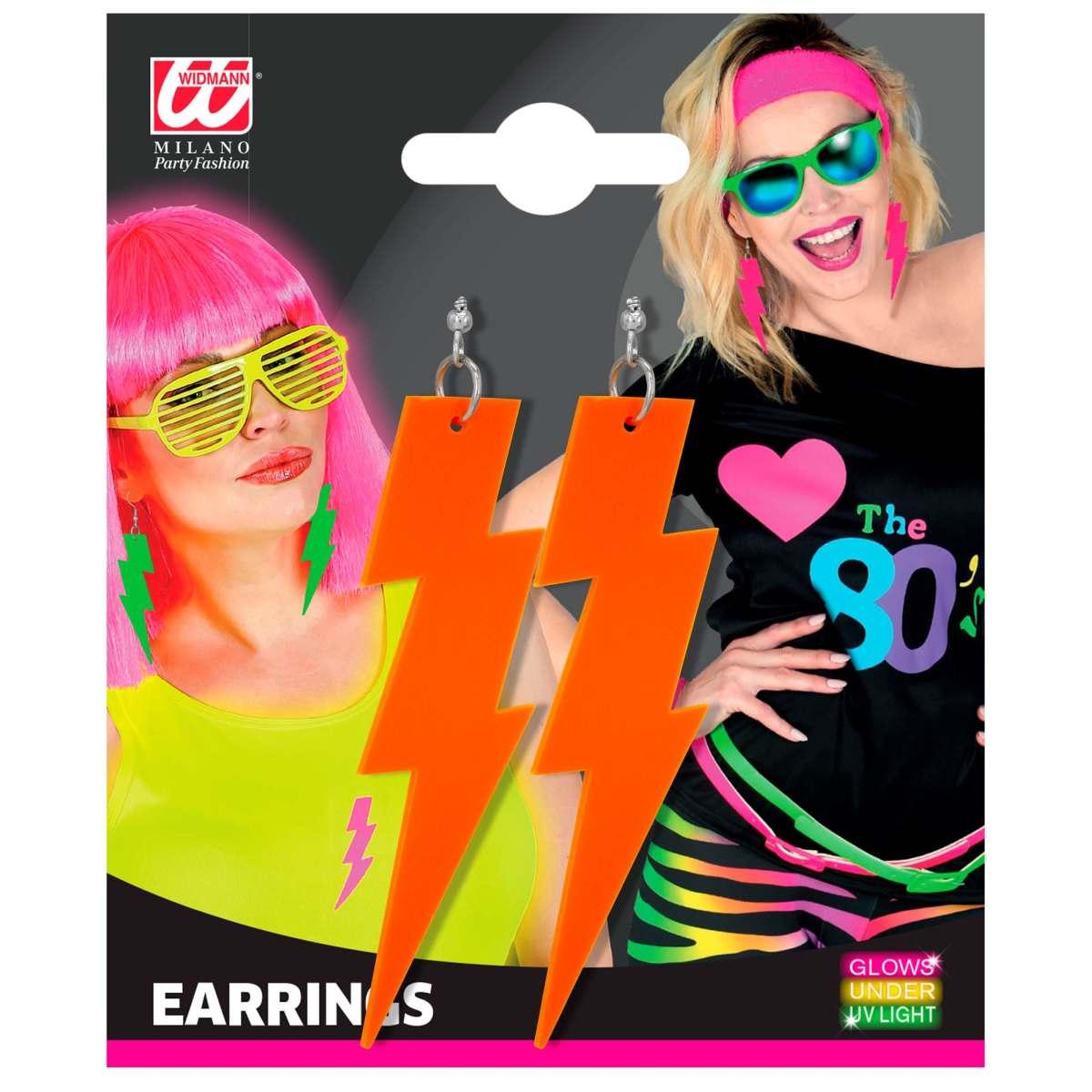 Orecchini Fulmine Arancione Fluorescenti |Widmann