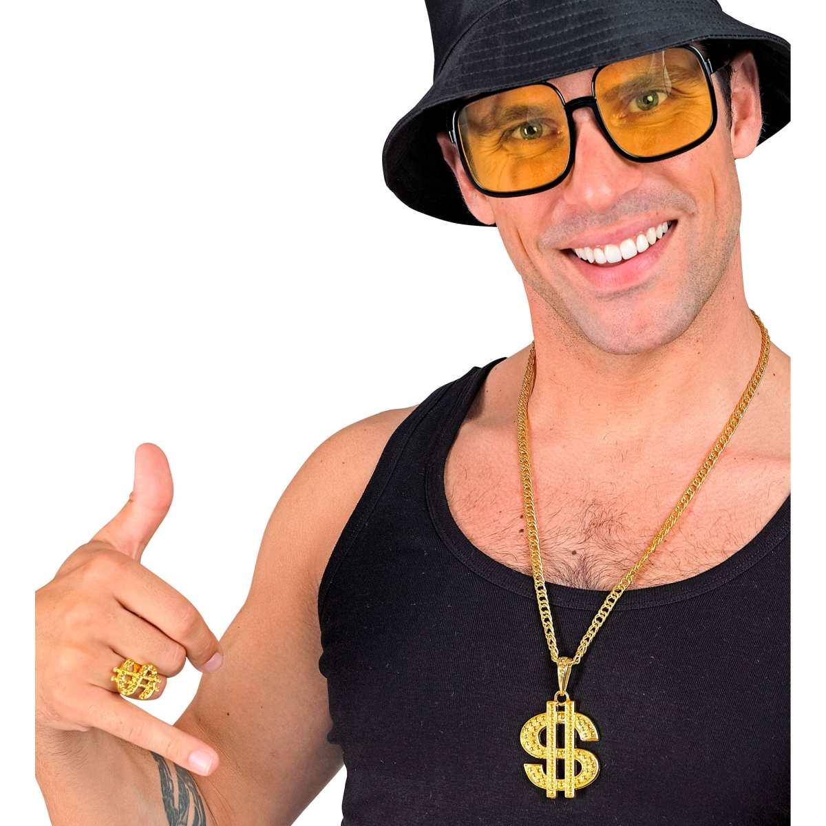 Pappone Collana Dollaro e Anello Set pz.2 |Widmann