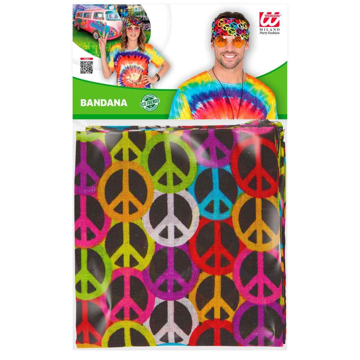Bandana Tessuto Simboli Pace Multicolor cm.55x55 |Widmann