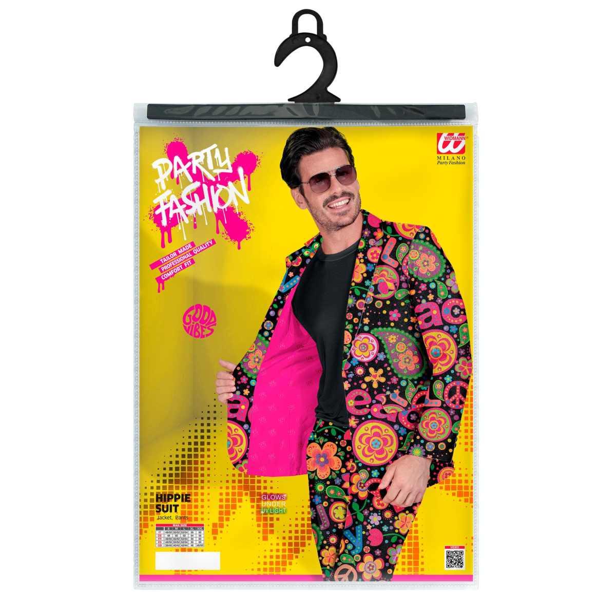 Costume Completo Hippie Fluorescente |Widmann