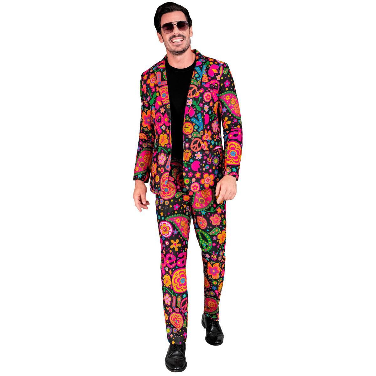Costume Completo Hippie Fluorescente |Widmann
