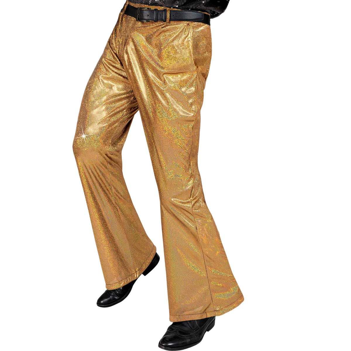 Pantaloni Anni Party Disco Oro Olografici |Widmann