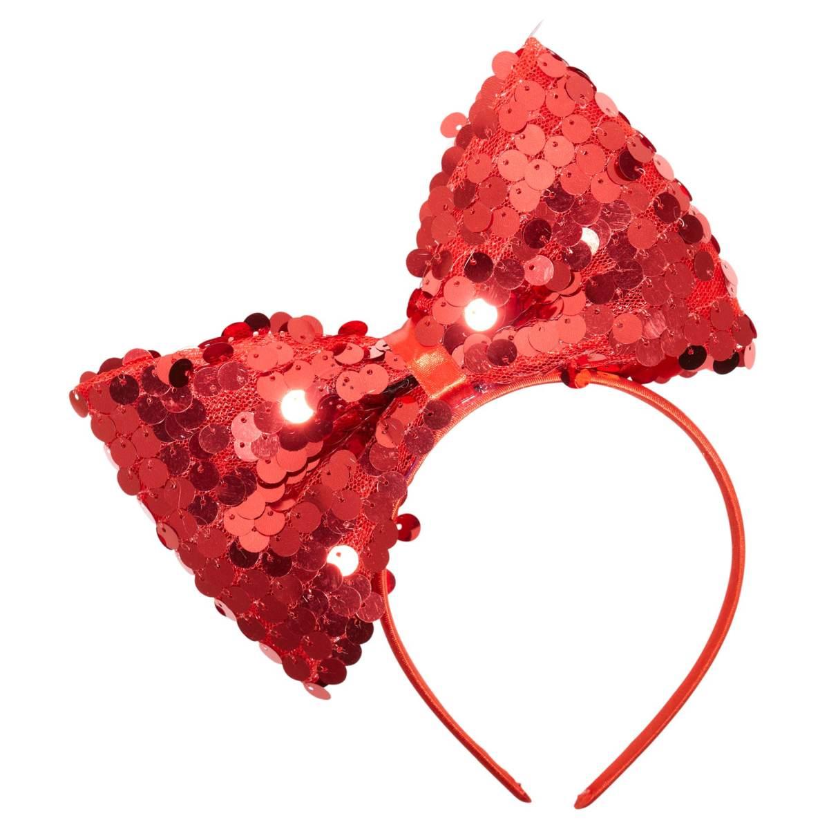 Cerchietto con Fiocco in Paillettes Rosso |Widmann