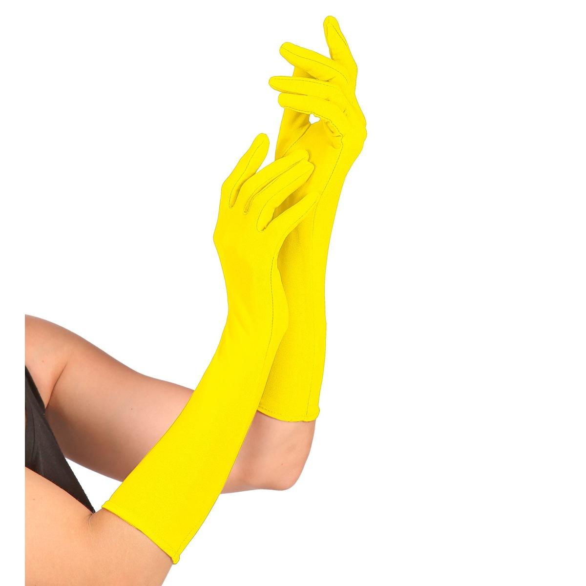 Guanti Lunghi Giallo Fluo pz.2 |Widmann