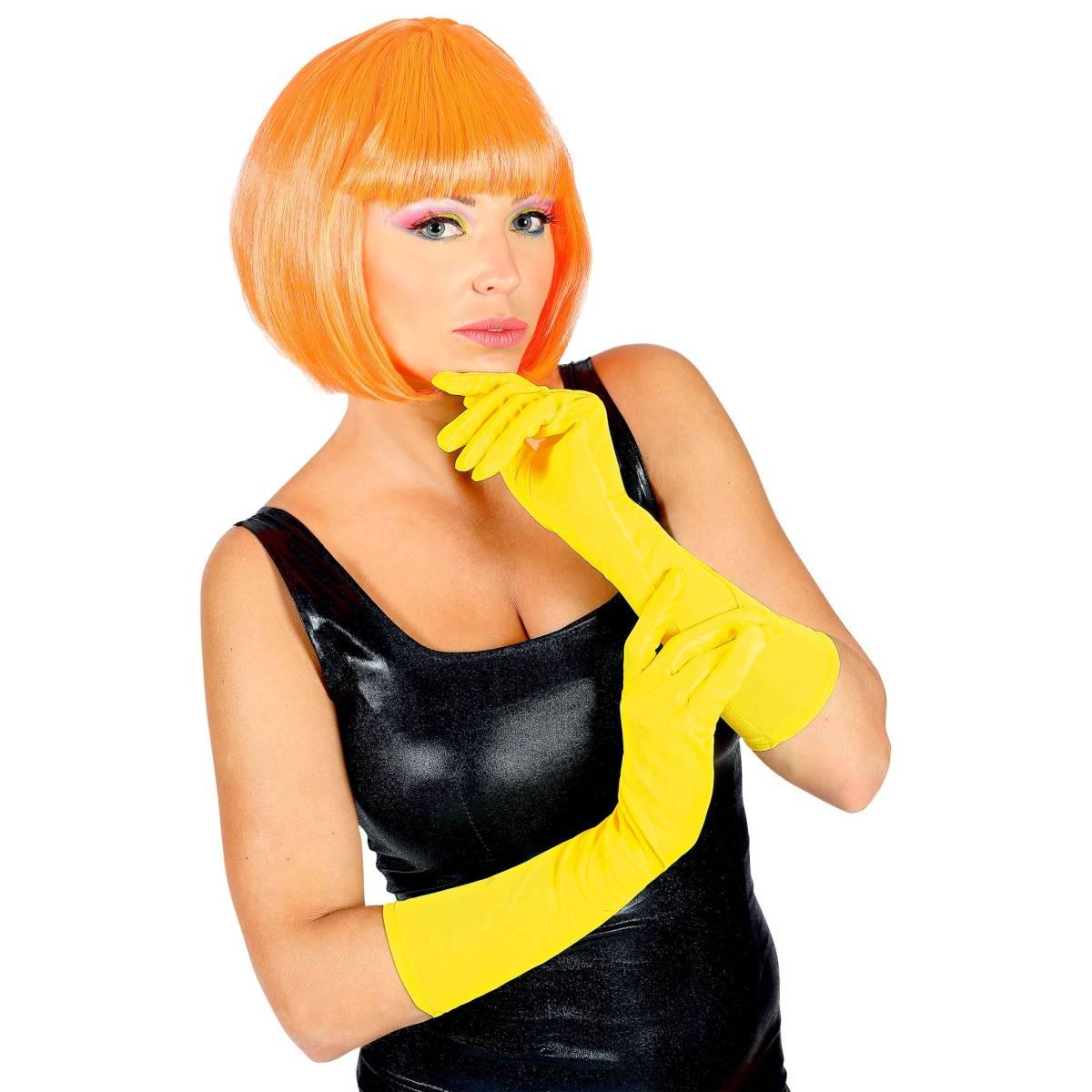 Guanti Lunghi Giallo Fluo pz.2 |Widmann