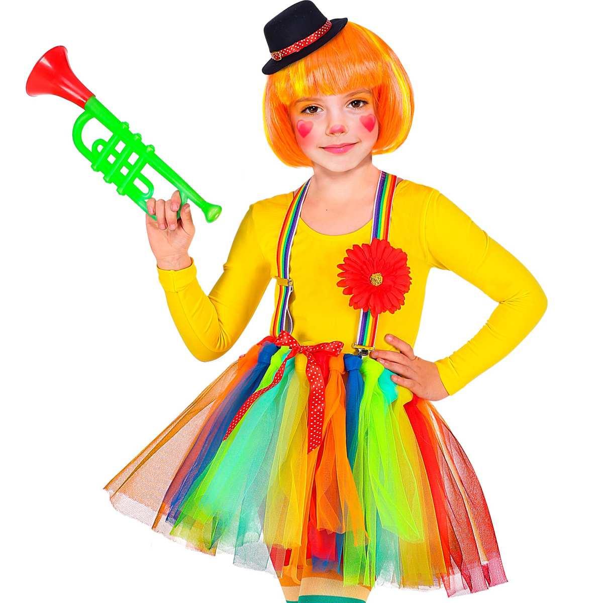 Costume Clown Gonna Bretelle Cappello Set pz.3 |Widmann