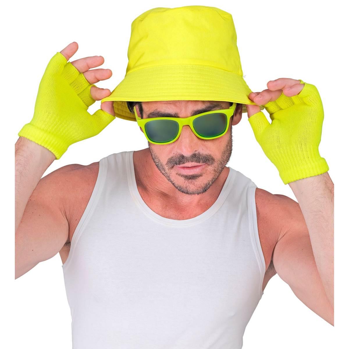 Guanti Corti Giallo Fluo Senza Dita |Widmann