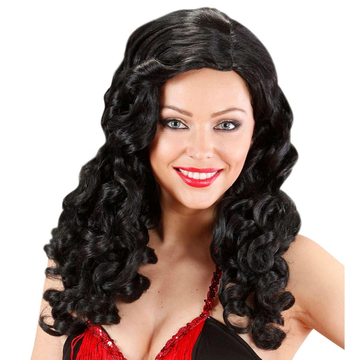 Parrucca Jessica Mossa Nera Lunga |Widmann