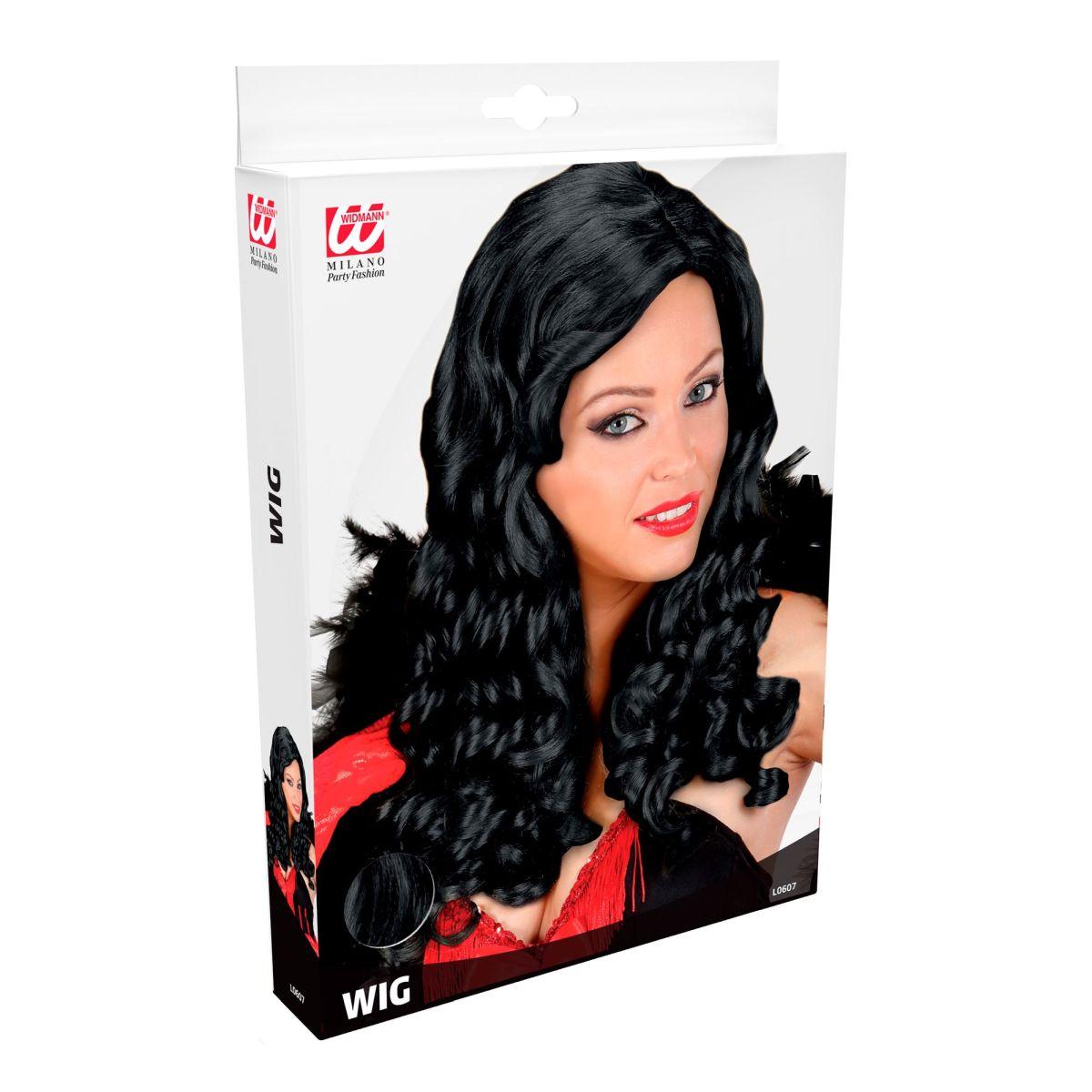 Parrucca Jessica Mossa Nera Lunga |Widmann