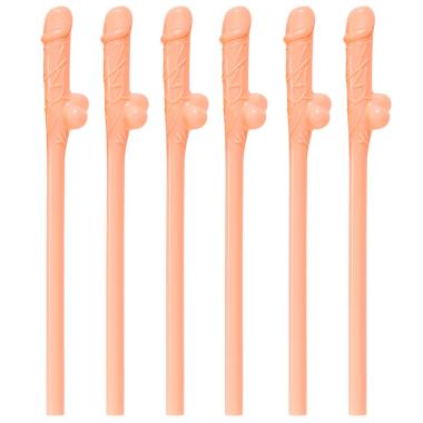 Cannucce PVC Pene Rosa Set pz.6 |Widmann