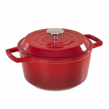 Casseruola cm.Ã˜20 Ghisa con Coperchio Rossa | Barazzoni