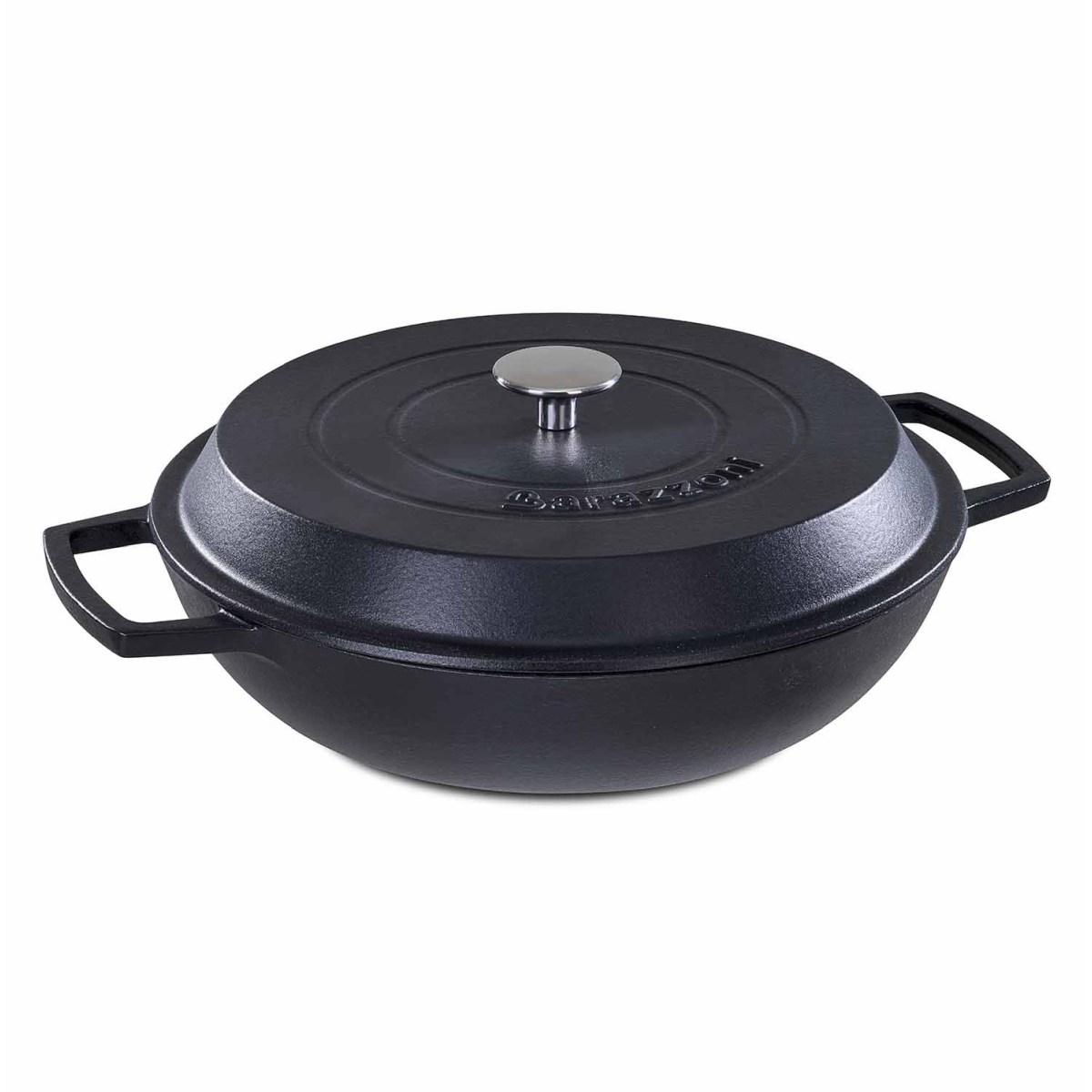 Tegame cm.Ã˜30 Ghisa Ovale con Coperchio Rosso | Barazzoni