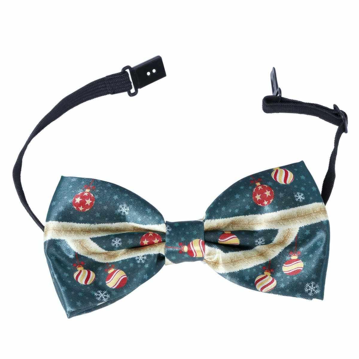 Papillon Tessuto Natalizio Verde con Palline | Guirca