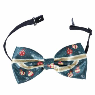 Papillon Tessuto Natalizio Verde con Palline | Guirca