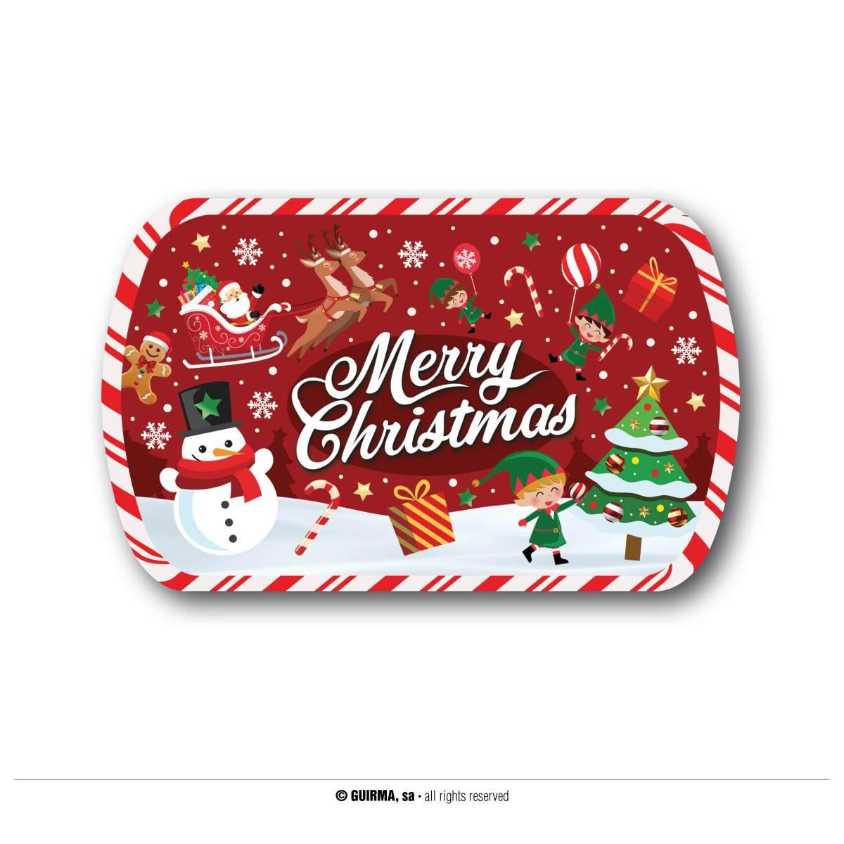 Vassoio Natalizio PVC Christmas con Scritta cm.39x24 | Guirca