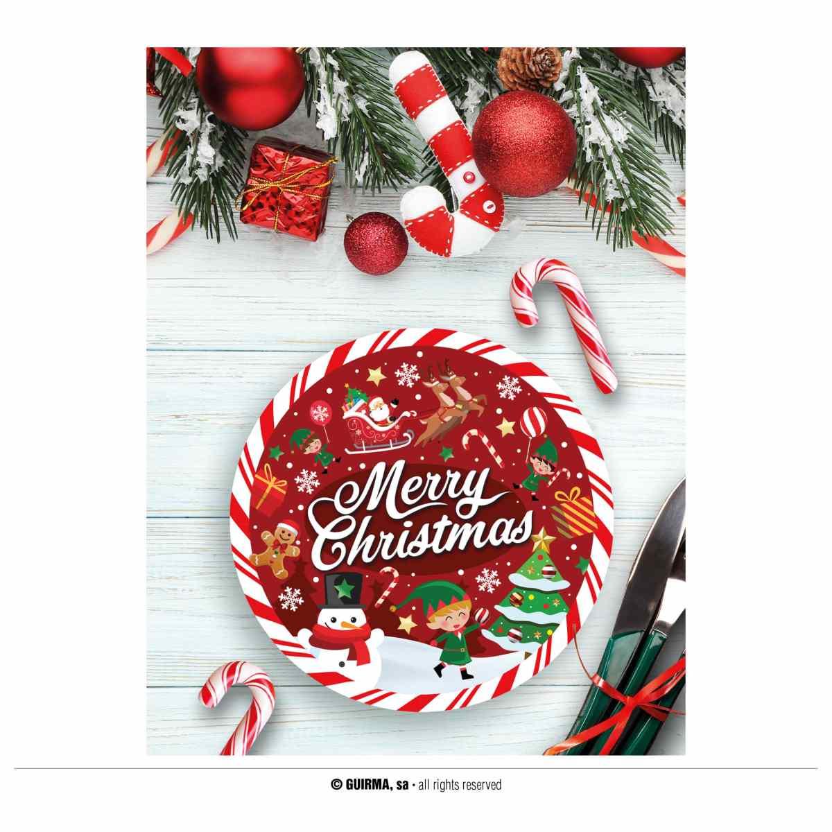 Piatti Carta Natale cm.Ã?23 Con Scritta pz6 | Guirca