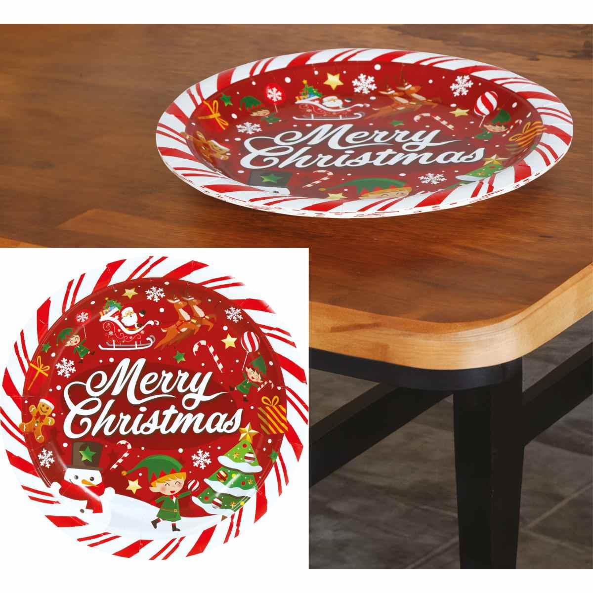 Piatti Carta Natale cm.Ã?23 Con Scritta pz6 | Guirca