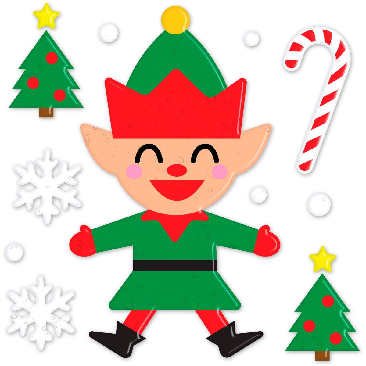 Vetrofanie Gel Adesive Elfo Natale cm.20x25 | Guirca