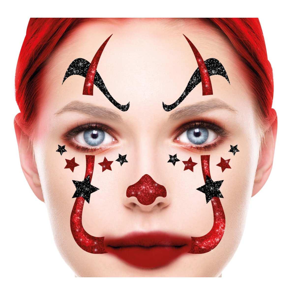Trucco Decorazioni Adesive Viso Clown | Guirca
