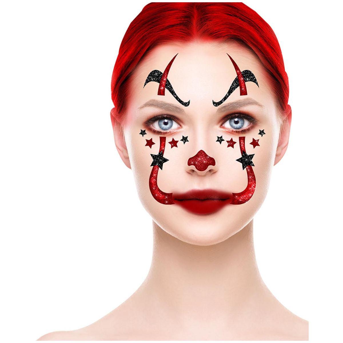 Trucco Decorazioni Adesive Viso Clown | Guirca