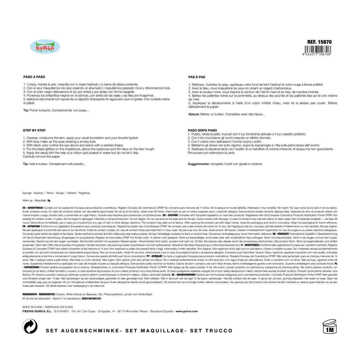 Trucco Decorazioni Adesive Viso Cartomante | Guirca