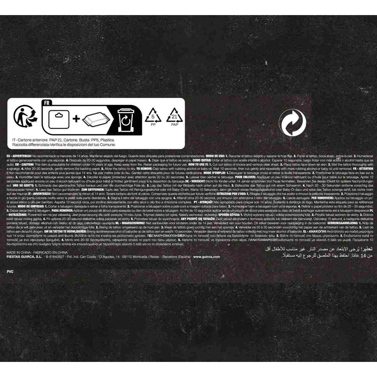 Tatuaggi Corpo Halloween Rimovibili Assortiti | Guirca