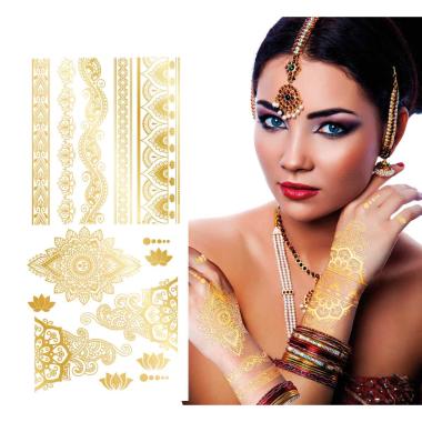 Tatuaggi Viso Rimovibili Orientali Oro | Guirca