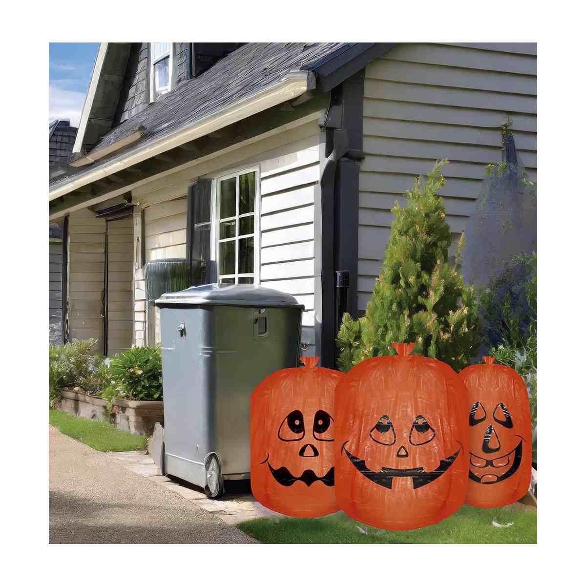 Sacchi Halloween Arancioni con Zucche Assortiti Set pz.3 | Guirca