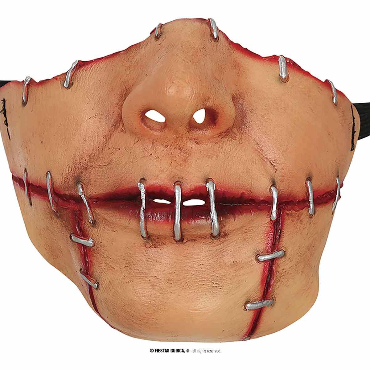 Maschera Viso Horror Lattice Bocca Cucita | Guirca