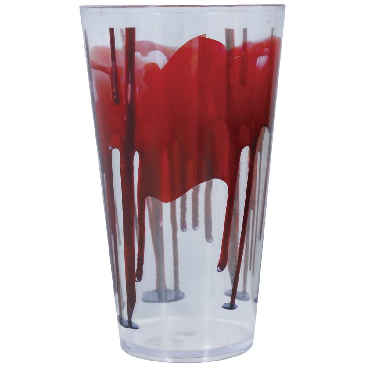 Bicchiere Halloween PVC Trasparente con Sangue cm.15 | Guirca