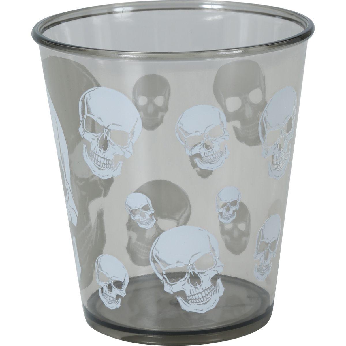 Bicchiere Halloween PVC Nero con Teschio cm.10 | Guirca