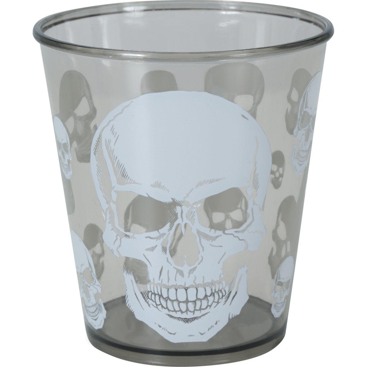 Bicchiere Halloween PVC Nero con Teschio cm.10 | Guirca