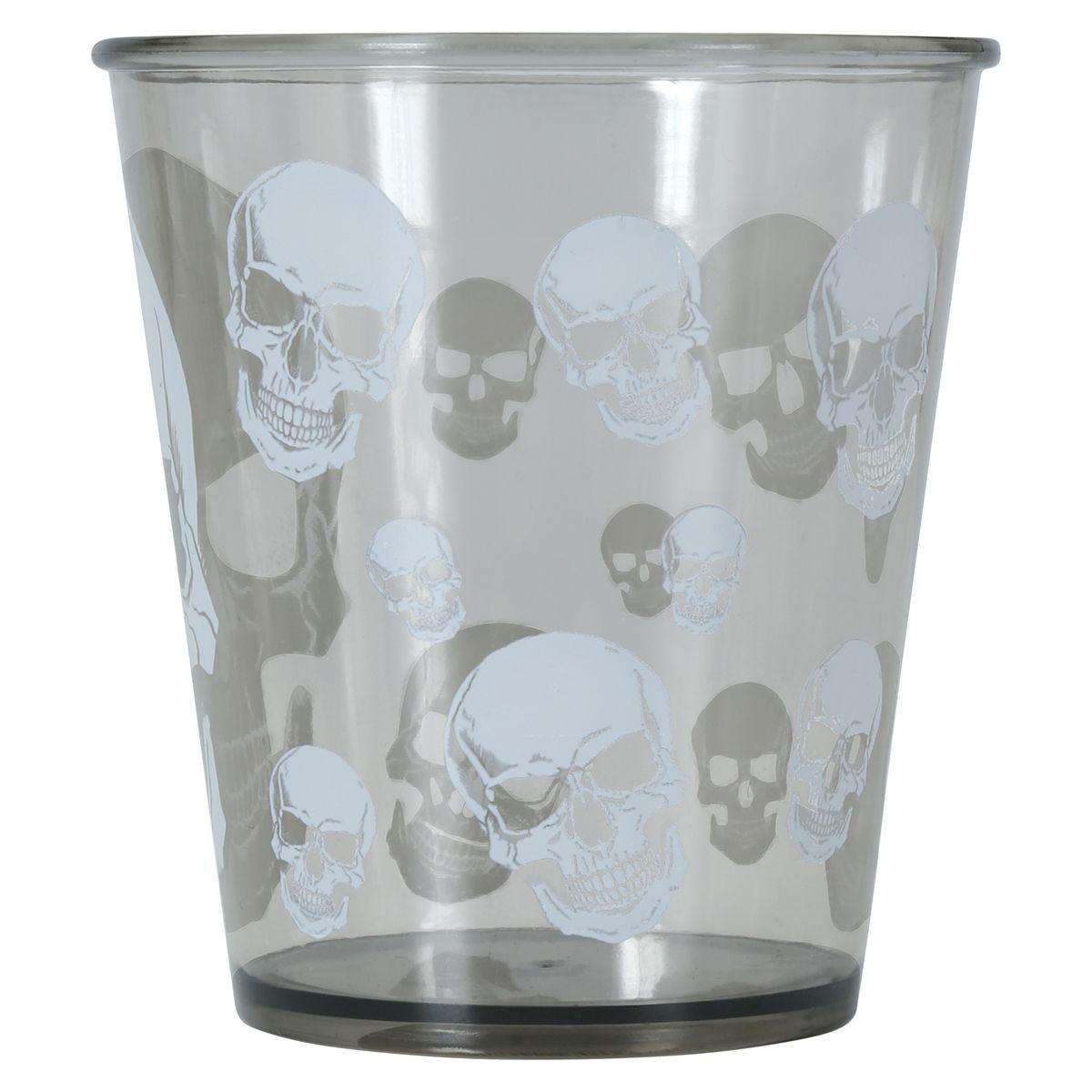 Bicchiere Halloween PVC Nero con Teschio cm.10 | Guirca